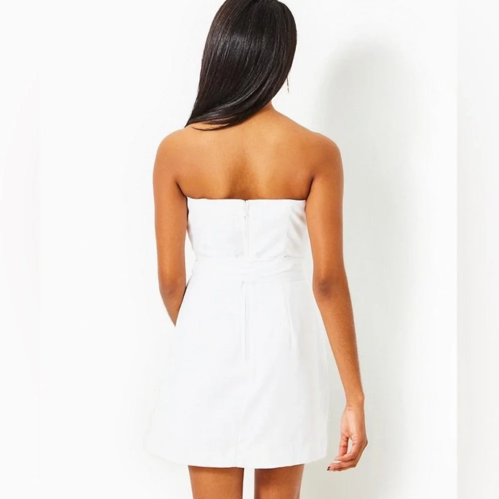 Lilly Politzer Kylo Mini Strapless Skirted Romper in Resort White 4 NWT - Picture 4 of 9